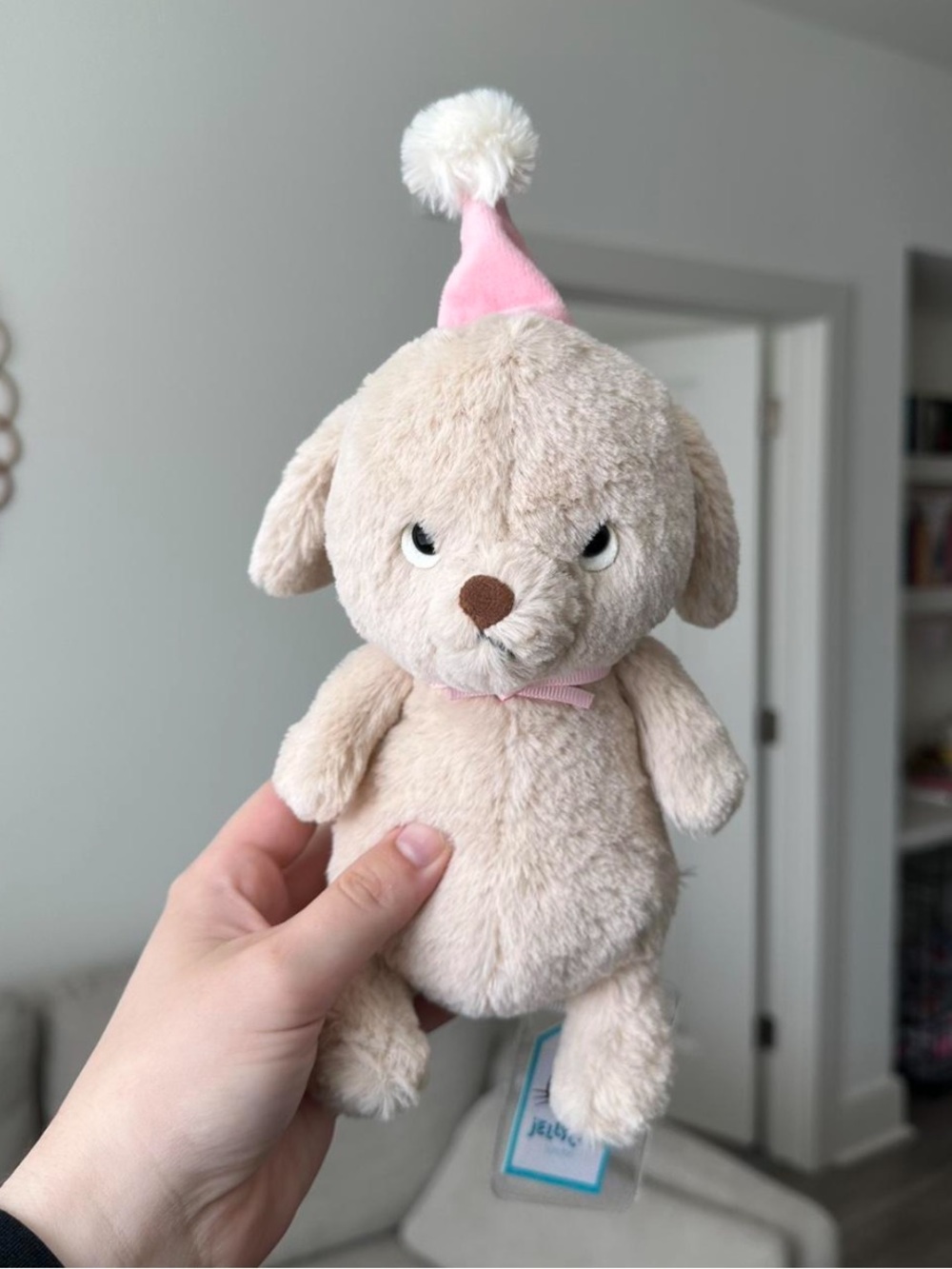 Jellycat Jollipop Puppy with Pink Party Hat